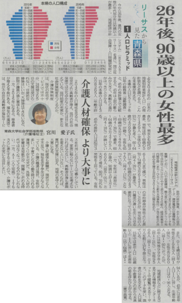 東奥日報・朝刊に宮川愛子准教授の解説が掲載されました